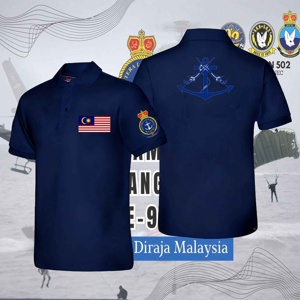 2026 2026 Tentera Laut Diraja 92nd Anniversary Polo Tee สีกรมท่า Baju Polo Kasual Lelaki Wanita S-3X