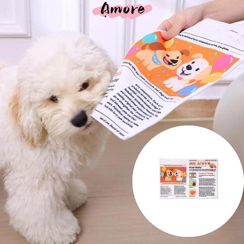 Amore การทําเสียงรบกวนแบบหดได้เคี้ยวหนังสือพิมพ์ของเล่นสําหรับสุนัขที่จะเข้ารหัสการกัดเพื่อสุขภาพ