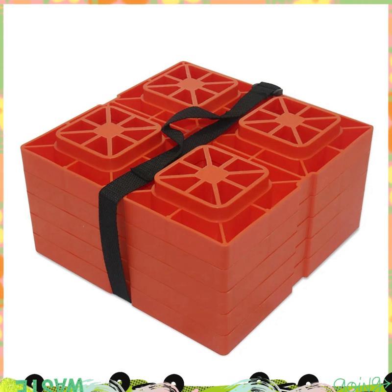 Leveling Pad Heavy Duty RV Leveling Blocks Interlocking Leveling Pads Caravan Wheel Stopper สําหรับค