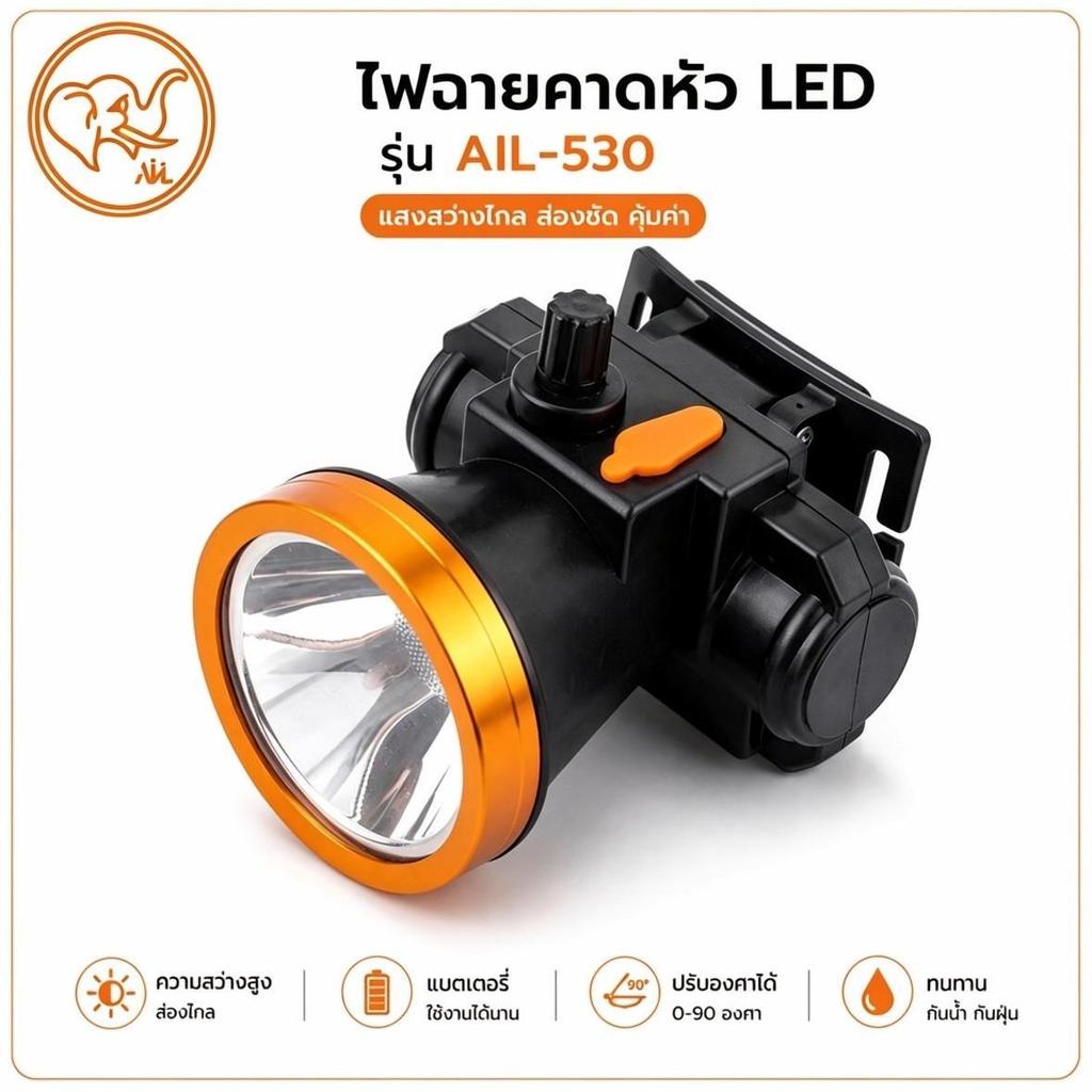 ไฟคาดหัว LED กำลังสว่าง 500W ส่องไกล 1 กม. แบตเตอรี่ 12 ชั่วโมง กันน้ำ น้ำหนักเบา สำหรับ Outing แคมป์ปิ้ง และงานช่าง