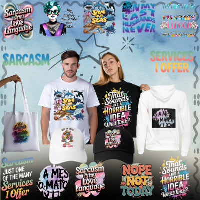 คําคมตลก Series 2.0 DTF สติ๊กเกอร์ถ่ายเทความร้อน HD พิมพ์เหล็กง่ายสําหรับ TShirt Tote Bag Banner