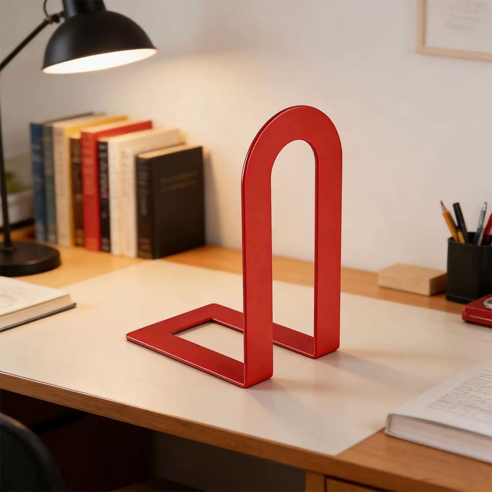 Simple Metal Bookends Home Office Desk Iron Book หยุดเครื่องเขียนนักเรียนผู้ถือหนังสือ G6r7