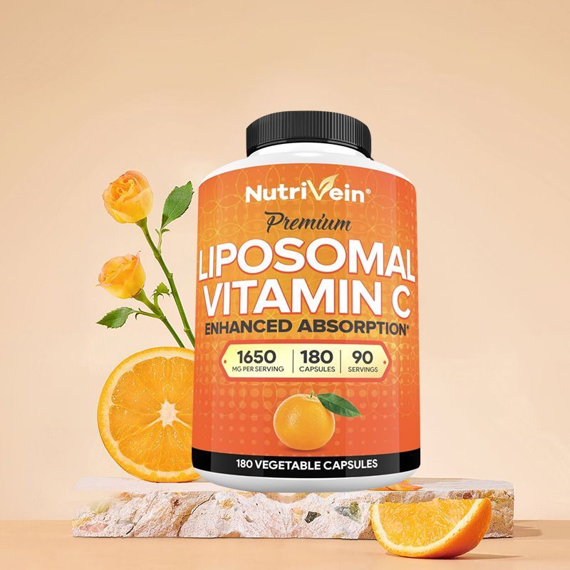 US Direct Mail NutriFlair Liposomal Lipid Vitamin C เม็ด VC ที่ละลายน้ําได้ริมฝีปากธรรมชาติ 180 เม็ด
