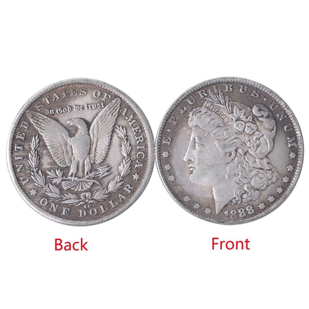 1888MORGAN Retro Version Morgan เหรียญ Magic Props เหรียญ Close-up Magic เลียนแบบเงิน Morgan เหรียญ