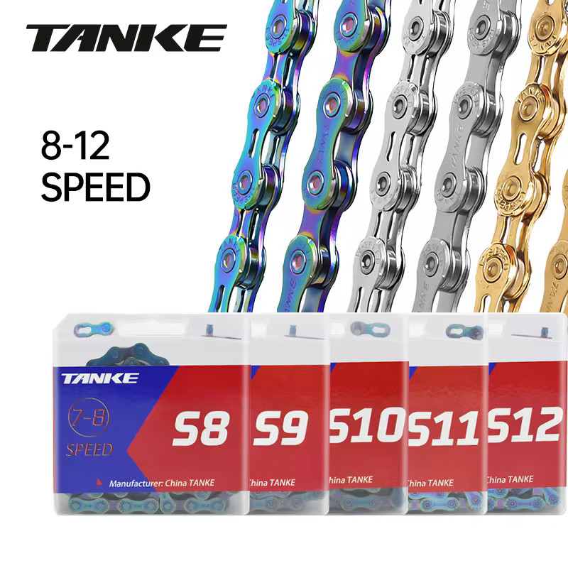 TANKE 7/8/9/10/11/12Speed Carbon โซ่จักรยาน Mountain Road Electroplated สีสันขี่จักรยานอุปกรณ์จักรยาน