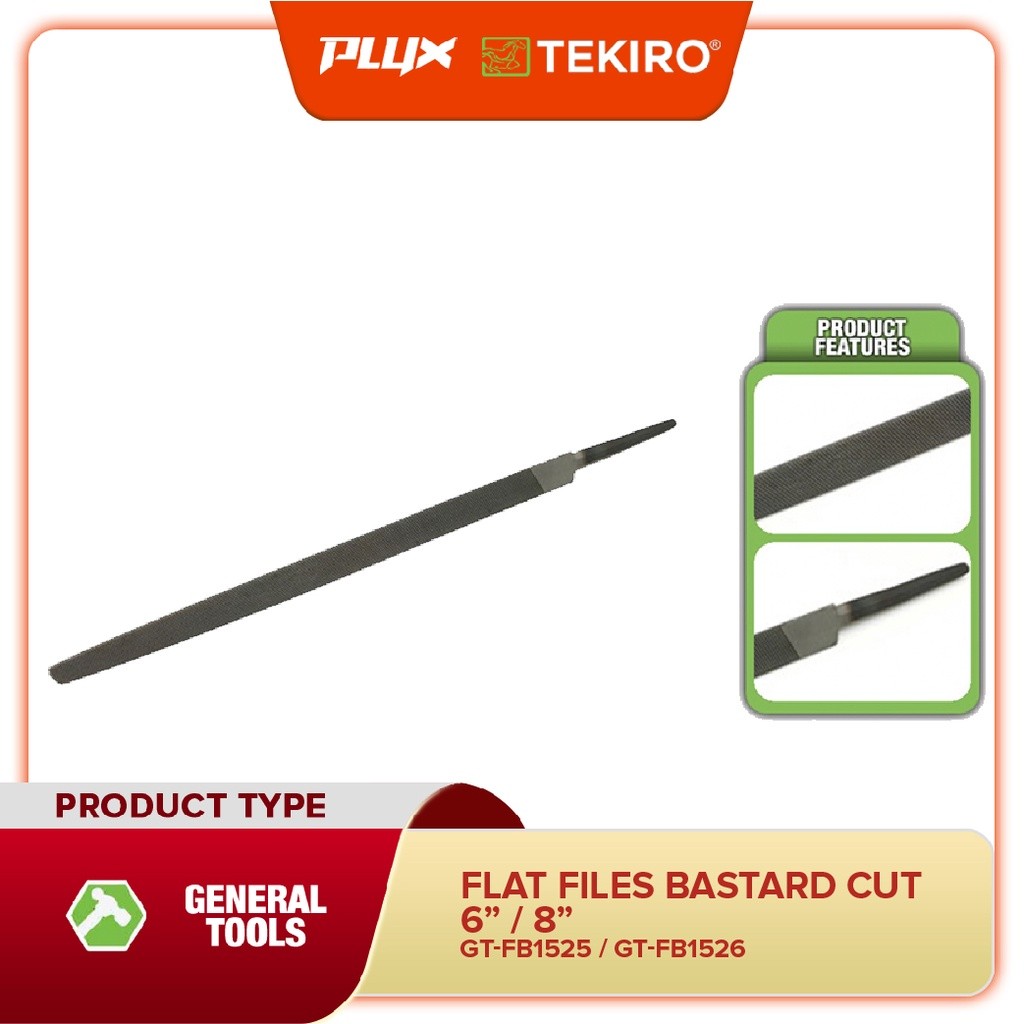 TEKIRO GT-FB1525 / GT-FB1526 ไฟล์แบน Bastard Cut Kikir Plat (FB1525 , FB1526)