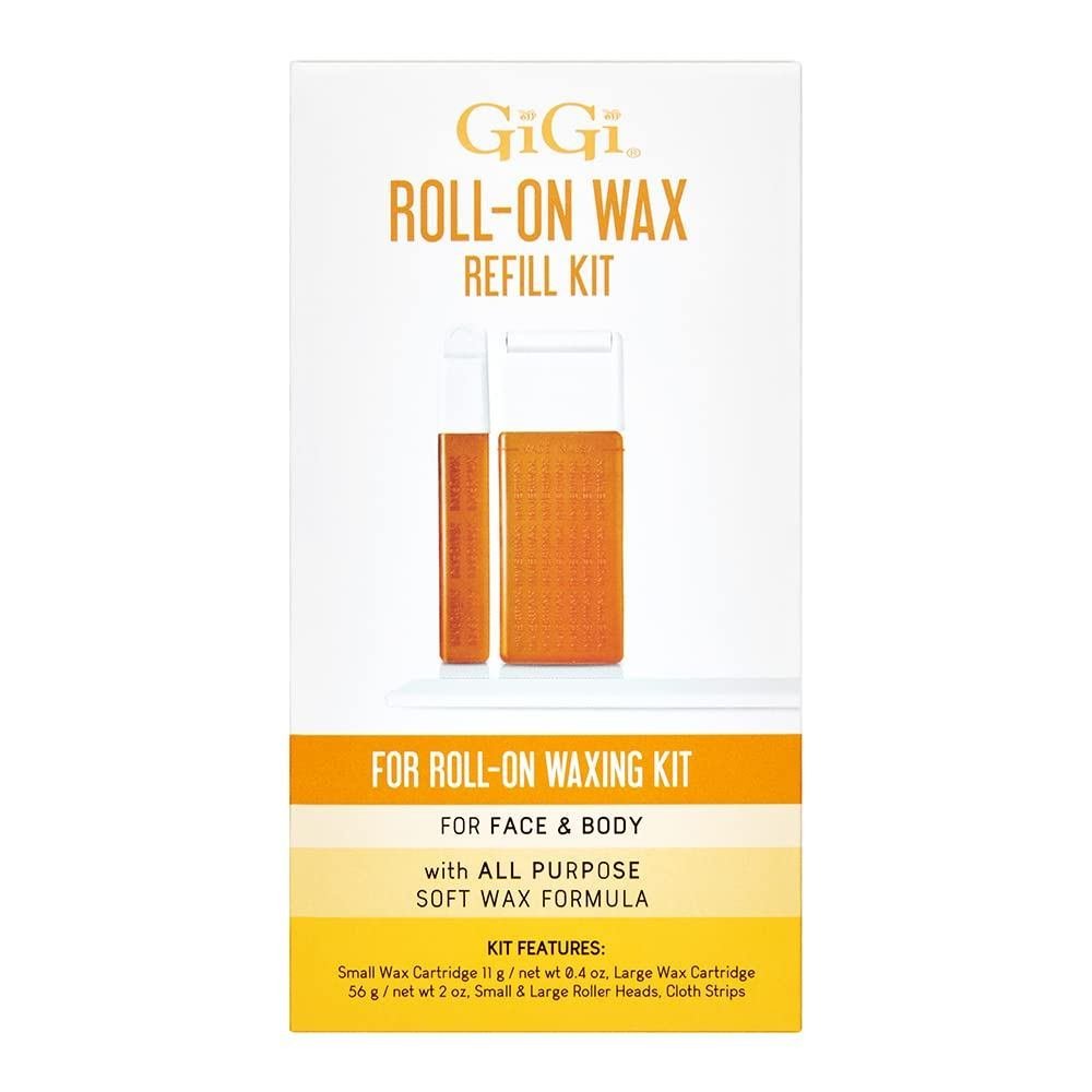 Gigi Roll on Wax Kit – กําจัดขนที่บ้านสําหรับผิวหน้าและผิวกายพร้อมลูกกลิ้งแว็กซ์นุ่มอเนกประสงค์สําหร