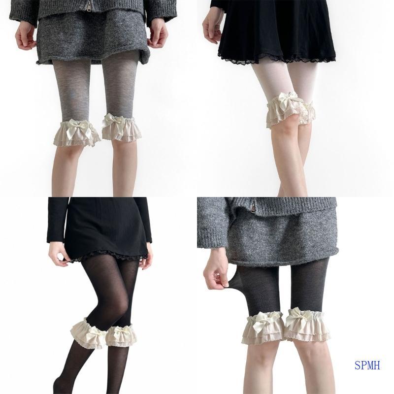 Super Women s Under-Skirt Slip Shorts Upper-Thigh Stretch Layering Shorts with Ruffle Trim Accent สํ