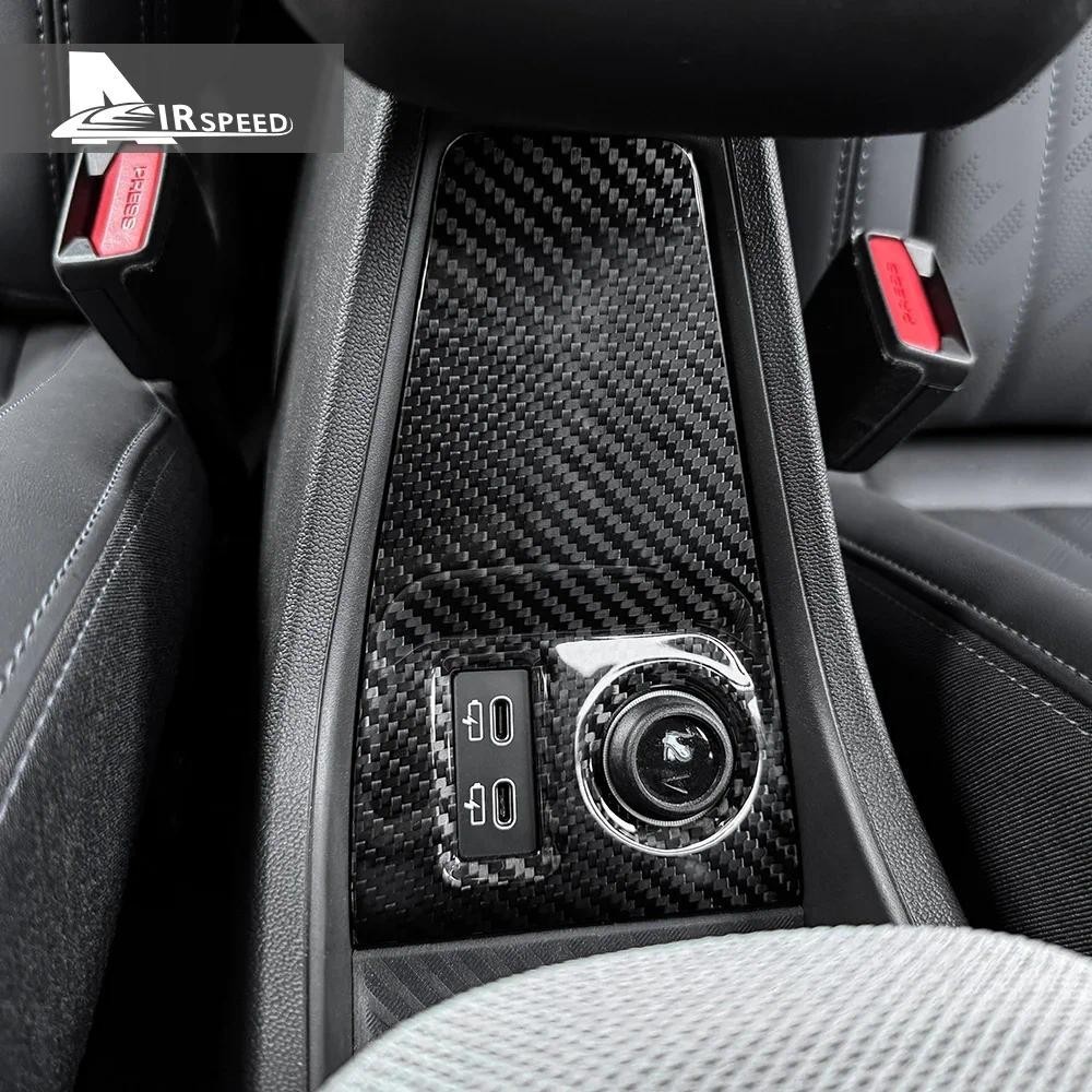 คาร์บอนไฟเบอร์รถไฟแช็ก USB AUX สําหรับ BMW Mini Cooper S F65 F66 F67 2024 2025 คอนโซลสติกเกอร์ภายใน