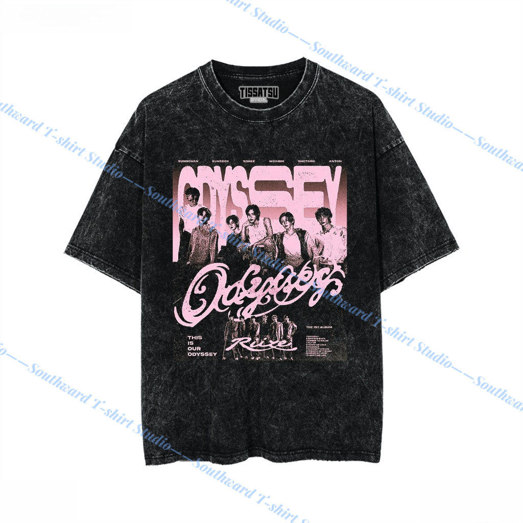 🌺 (จัดส่งตลอด 24 ชั่วโมง)RIIZE เสื้อยืด  Washed / เสื้อยืด Kpop Wash Slimfit / RIZE-18