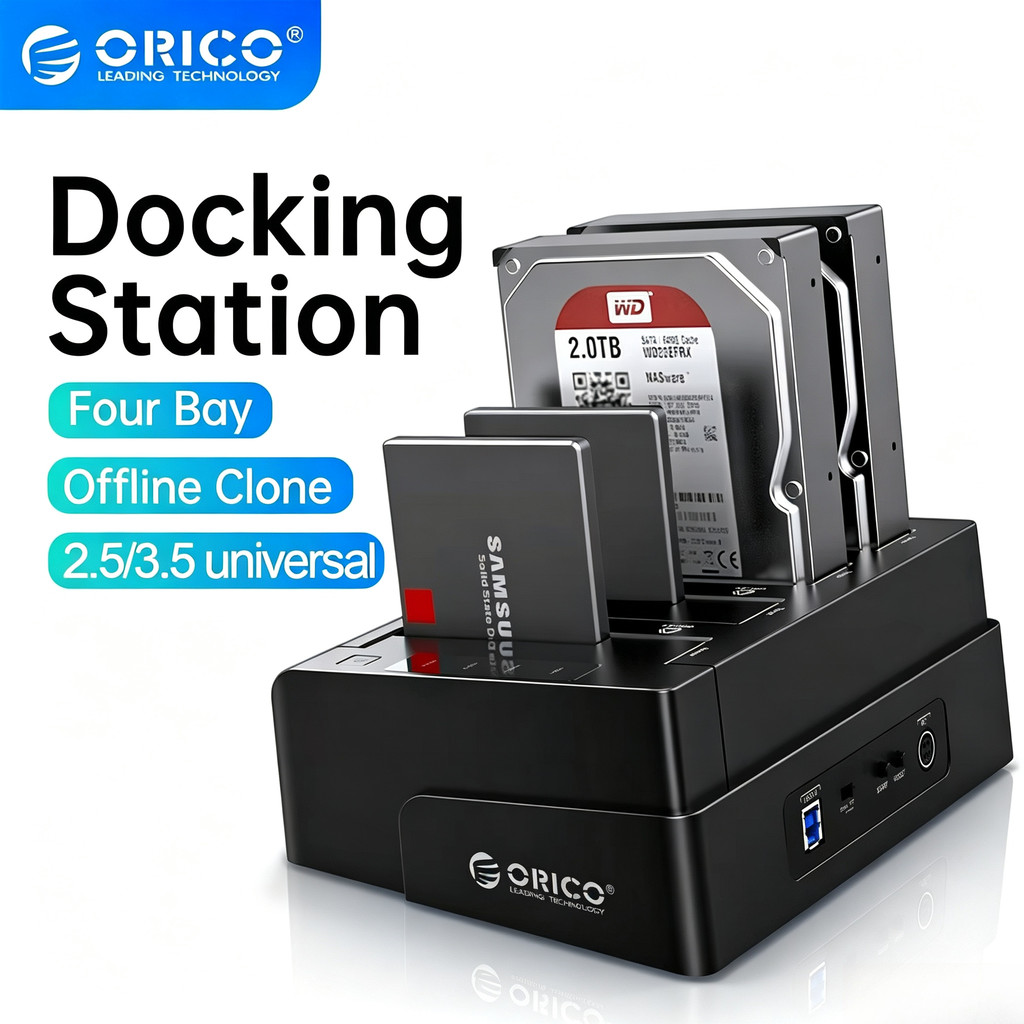 ORICO 4 Bay 2.5/3.5" HDD Docking Station USB 3.0 Offline Clone SATA (6648U3S)