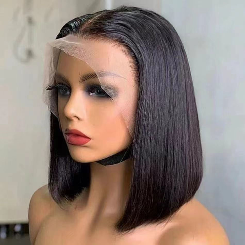 New Product#Women's super-natural wig, washable short hair BOBO Front lace wig cap style12Y
