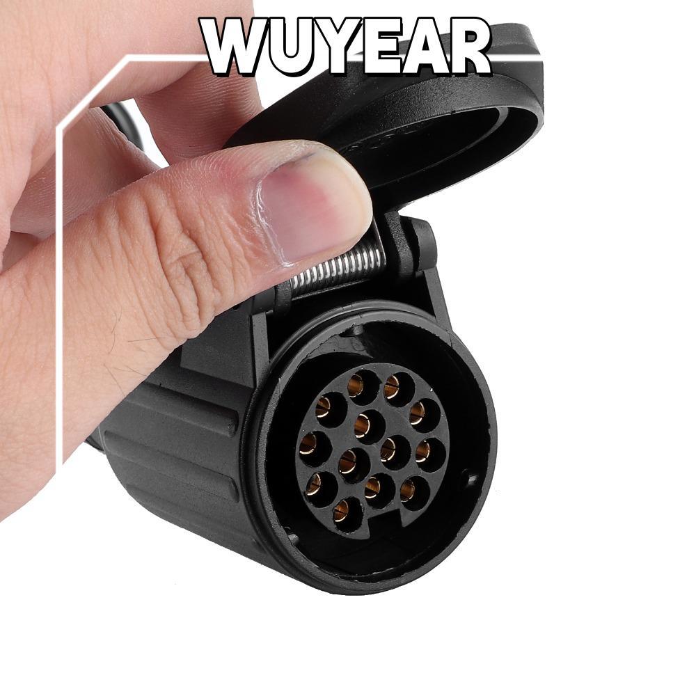 IWUYEAR สายไฟพ่วงสายไฟ, 12V 2M 6.6ft สายไฟอะแดปเตอร์, 7 Pin to 13 Pin ABS Weatherproof Coiled Spring
