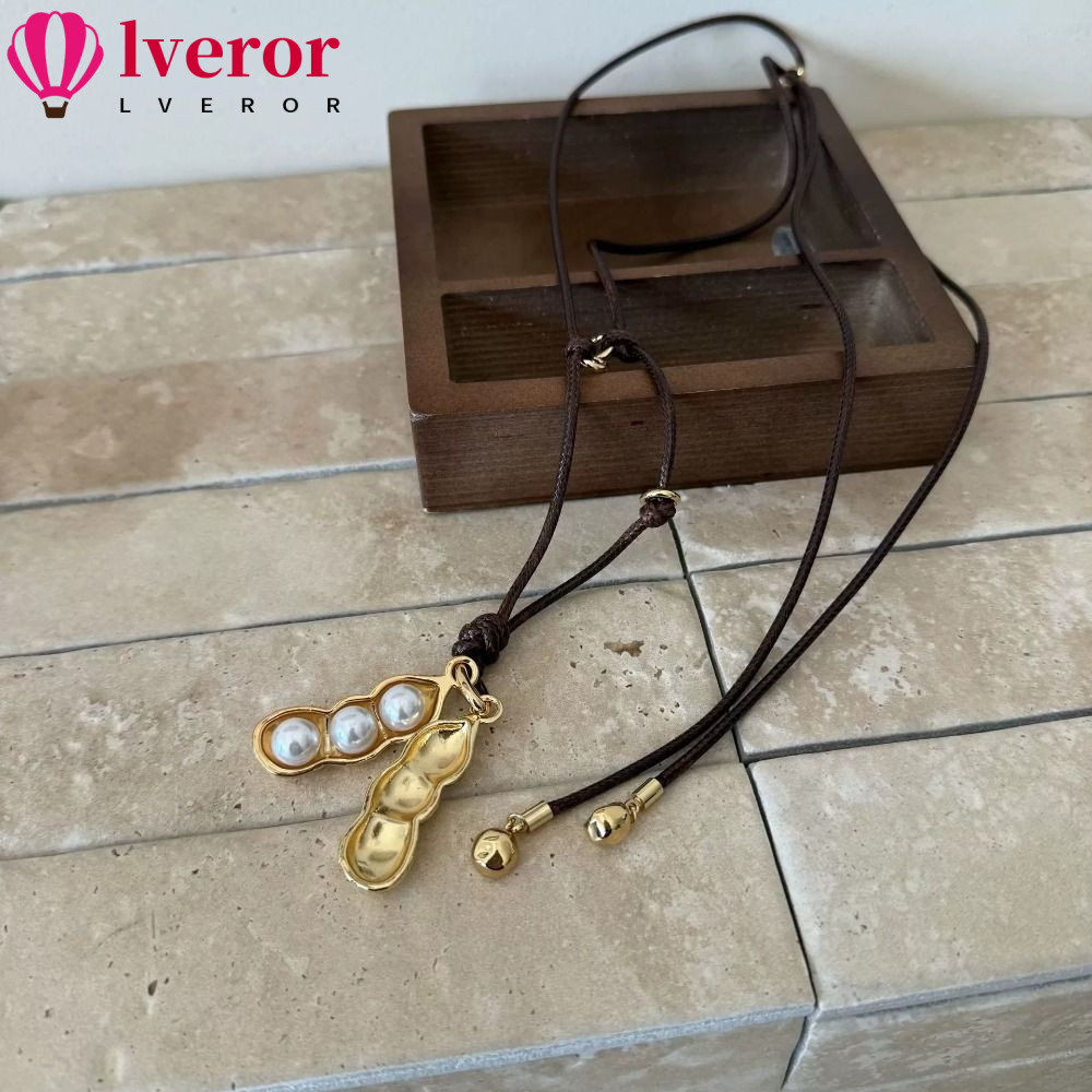 สร้อยคอ LOROR, สร้อยคอโซ่ยาว Pea Pod สร้อยคอ, ของขวัญโซ่เสื้อกันหนาวโลหะผสมแฟชั่น