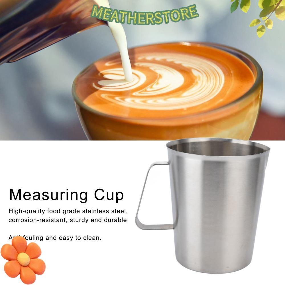 KEATHS ถ้วยตวงสแตนเลส, 1000/2000ML ความจุ 304 สแตนเลสสตีลนม Frothing Pitcher, แกะสลักเครื่องหมายปากข