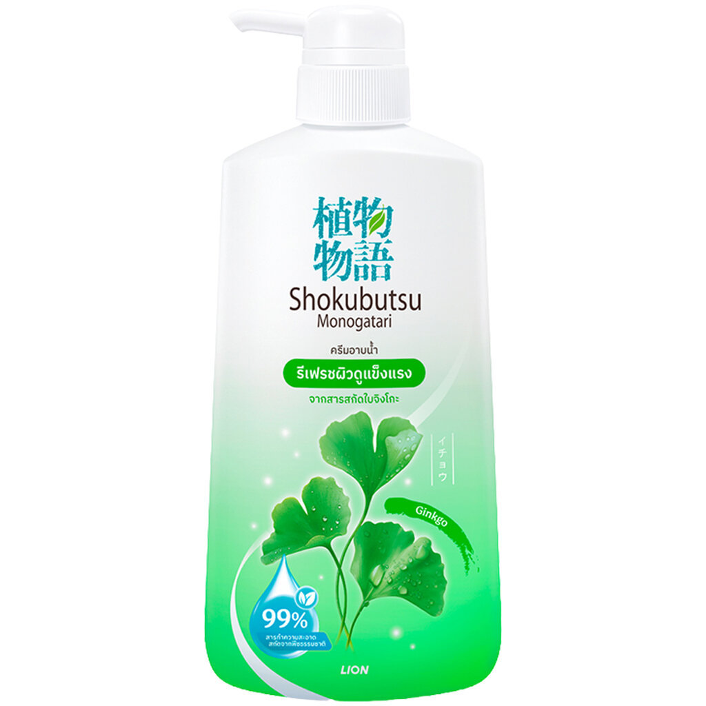 LeeMart ครีมอาบน้ำ โชกุบุสซี โมโนกาตาริ SHOKUBUTSU MONOGATARI 400ML อาบน้ำ โชกุบุซซี สีเขียว ขนาด 400 มล.