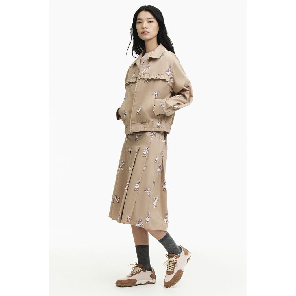 H&M(เอชแอนด์เอ็ม) แจ็กเก็ตพิมพ์ลายประดับขอบระบาย ผู้หญิง 1353476_1