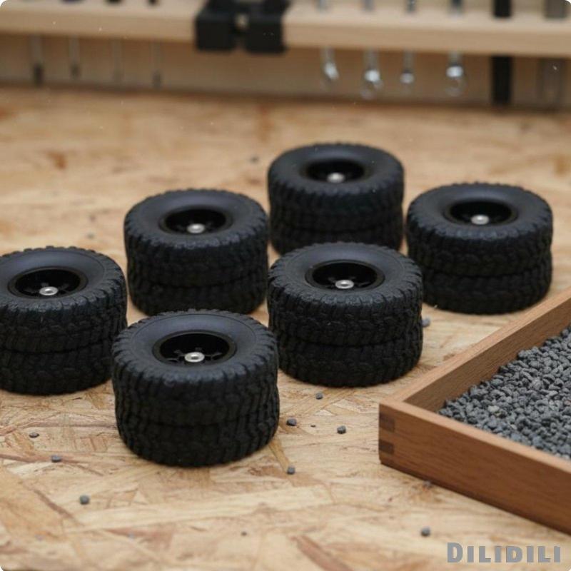 [Dilidili] ชุดยาง 68 มม. 6 เส้นสําหรับรถบรรทุก RC ล้อ 6x6 สําหรับรถบรรทุก RC ออฟโรด สีแดง