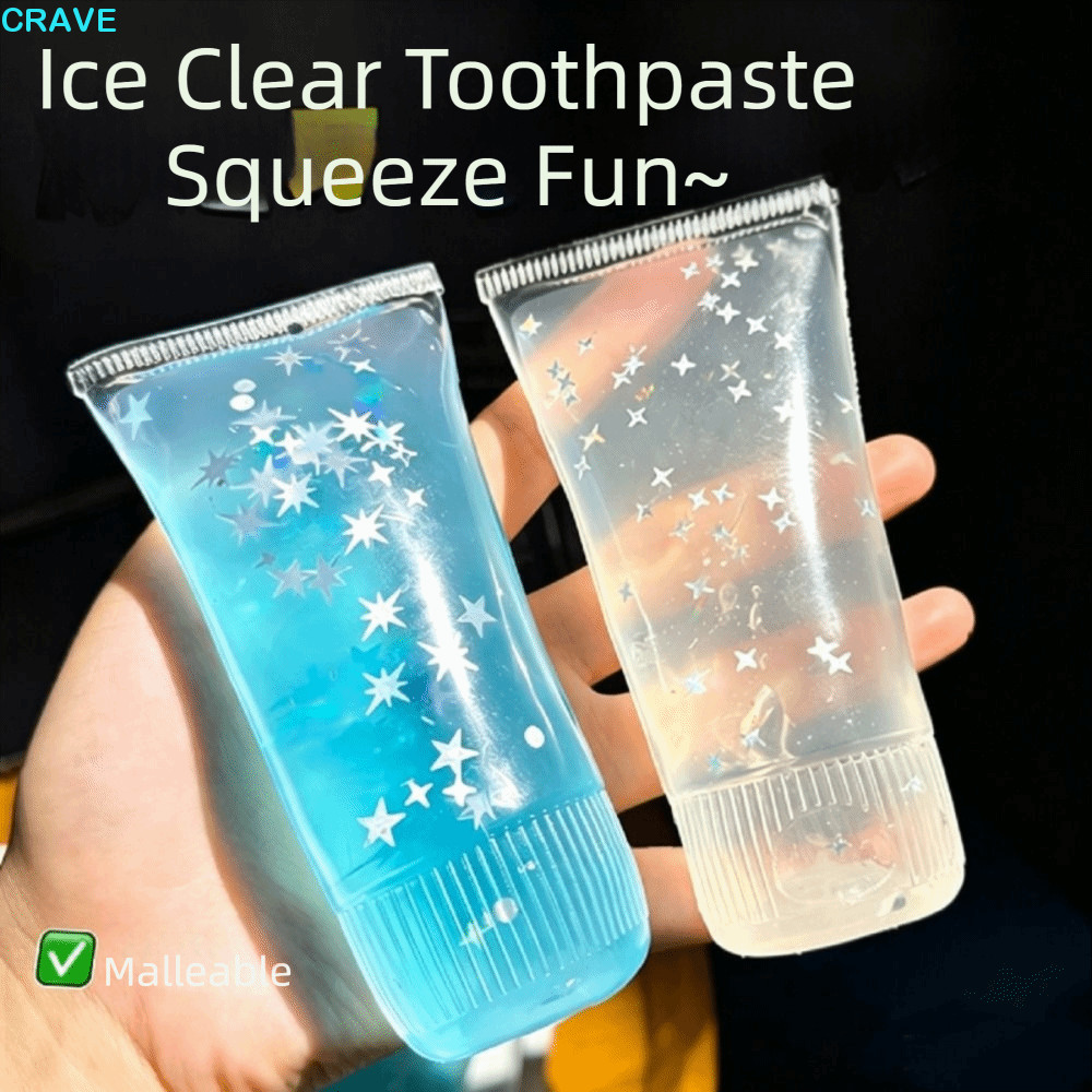 CRAVE ยาสีฟัน Squishy ของเล่น, Non-Bounce Soft Elastic Facial Cleanser Fidget, เด็กหยิก Shapeable Se