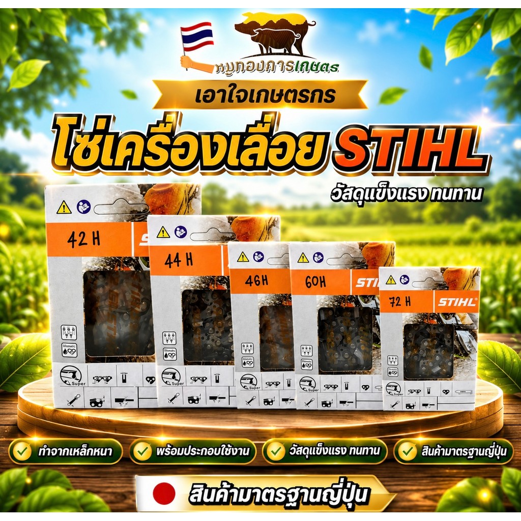 โซ่เลื่อย โซ่เลื่อย STIHL โซ่เลื่อยรุ่น STIHL  โซ่เลื่อยยนต์ เหล็กหนา วัสดุแข็งแรง ทนทาน สินค้าได้มา