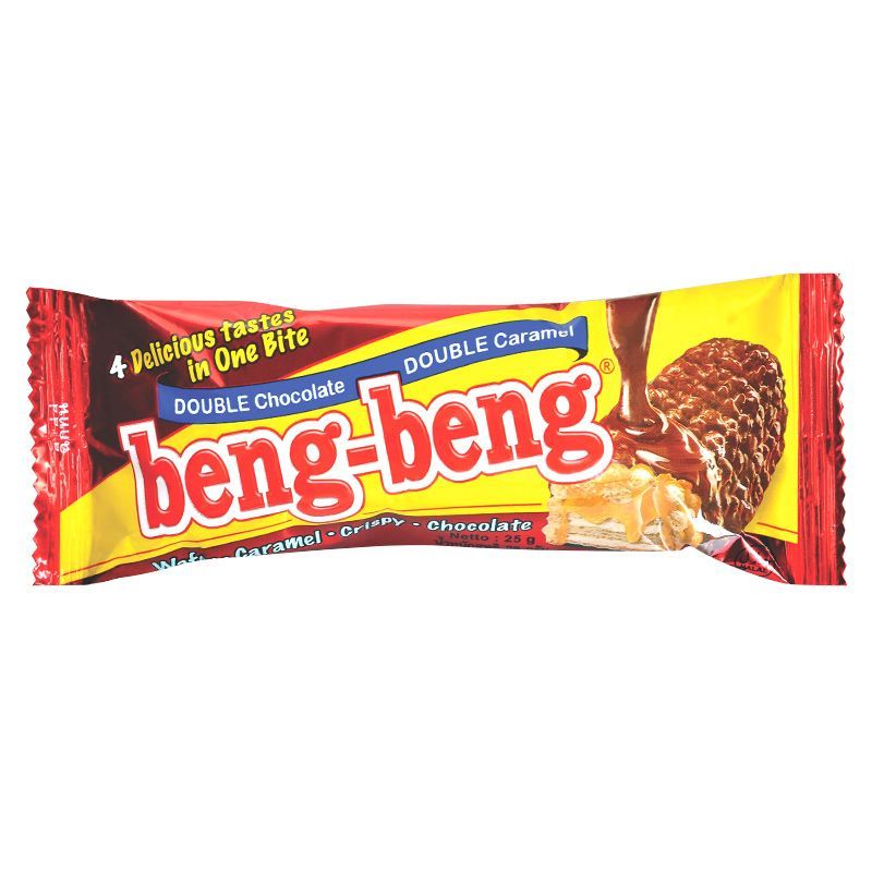 เบงเบงช็อกโกแลตเวเฟอร์สอดไส้ครีมเคลือบคาราเมล 20กรัม Bengbeng Wafer Chocolate 20g [หมายเลขบาร์โค้ด 8850580200039]