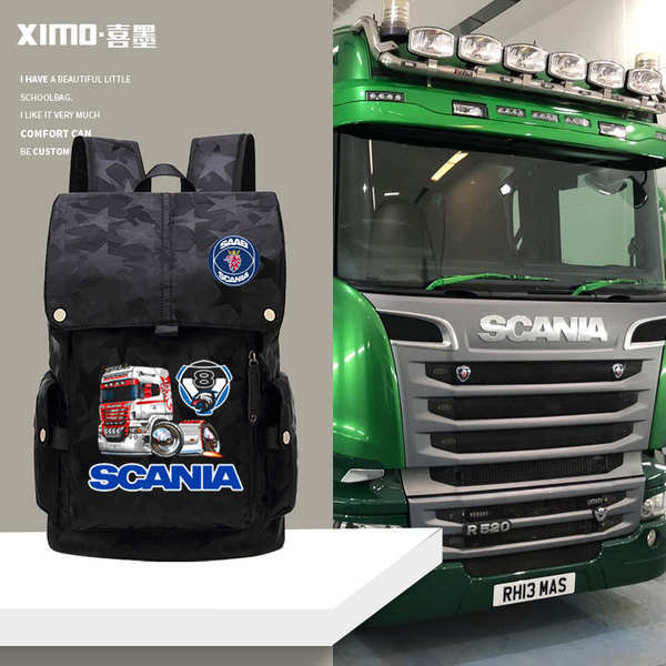 Scania scania Truck Fan Street Letter Street Wear Backpack Casual Youth Schoolbag