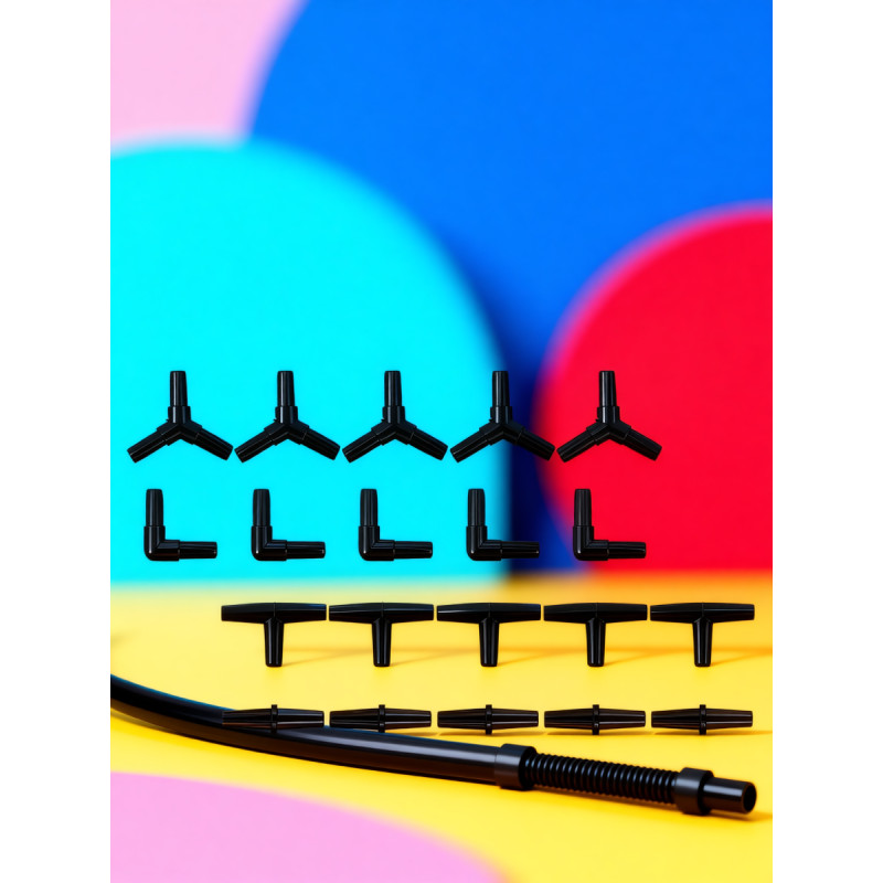 20 ชิ้นท่อ Y รูปท่อเชื่อมต่อสําหรับ Aquarium Air Tube จําหน่าย 3.00X0.40X0.40 ซม.สีดํา ABS