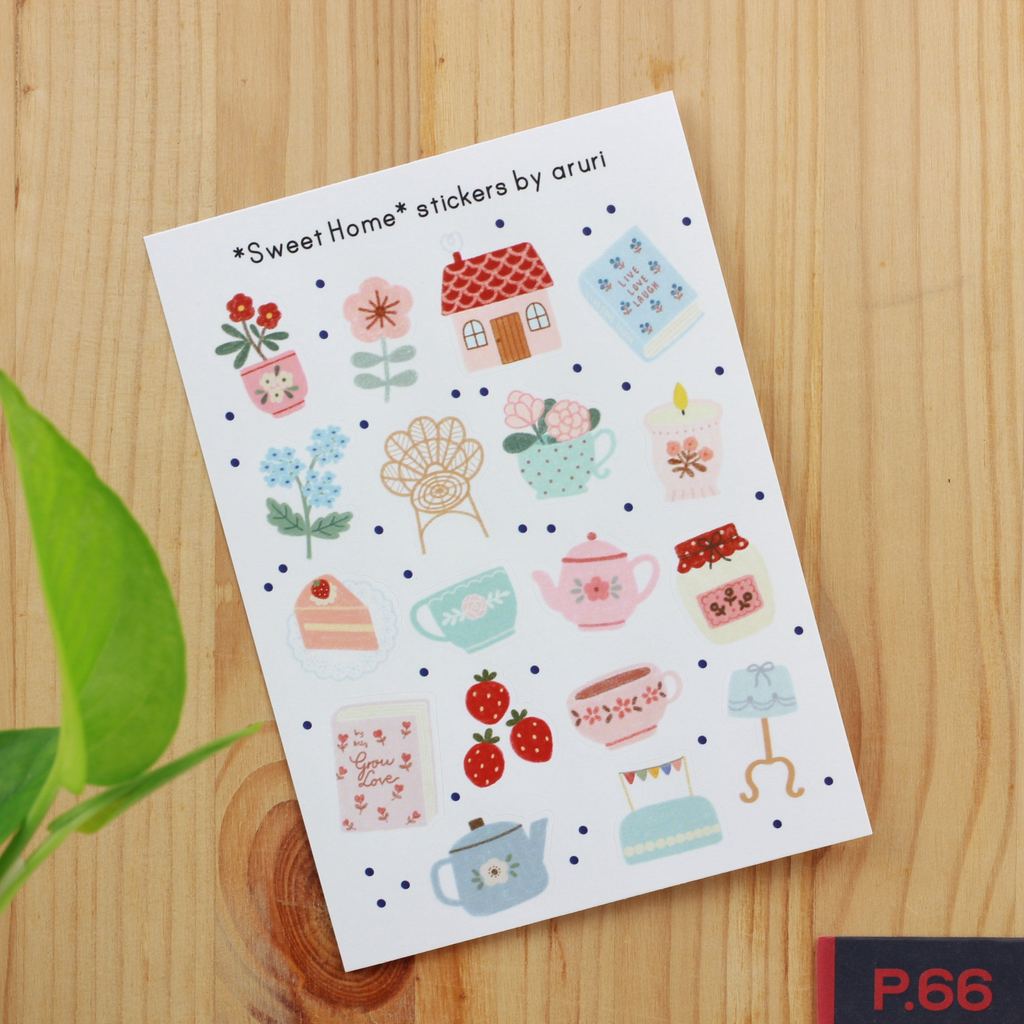 ARURI แผ่นสติ๊กเกอร์ Sweet Home