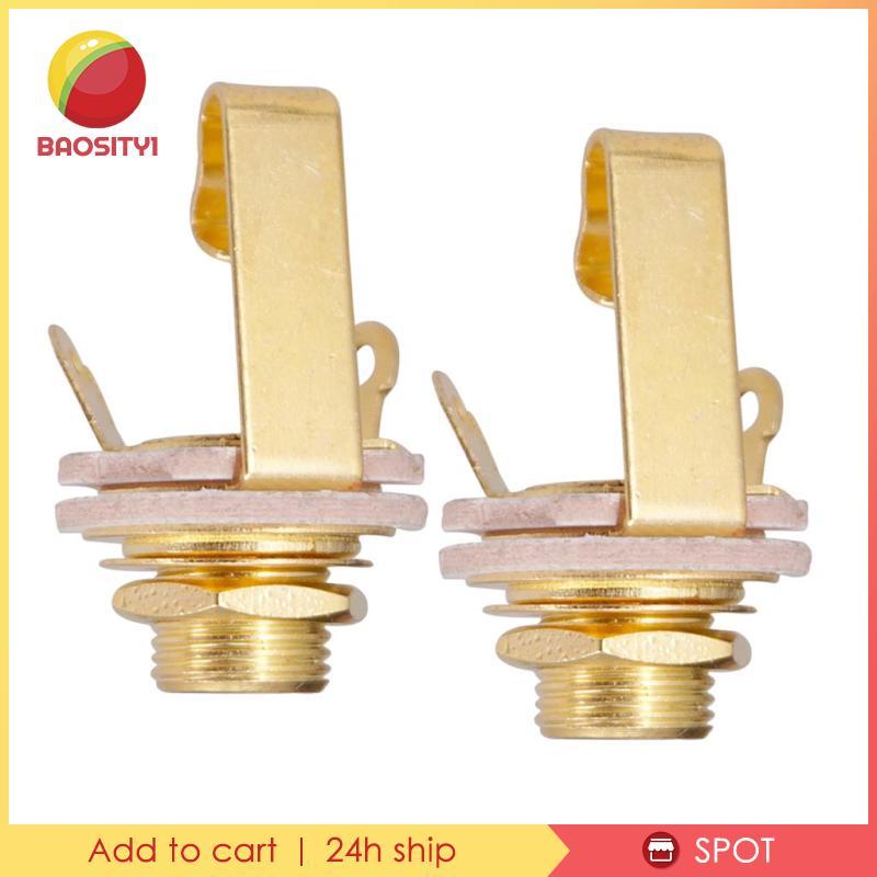 [Baosity1] Instrument Accs 1/4" Jack Guitar Socket Plug Output for Guitar Pickup Silver