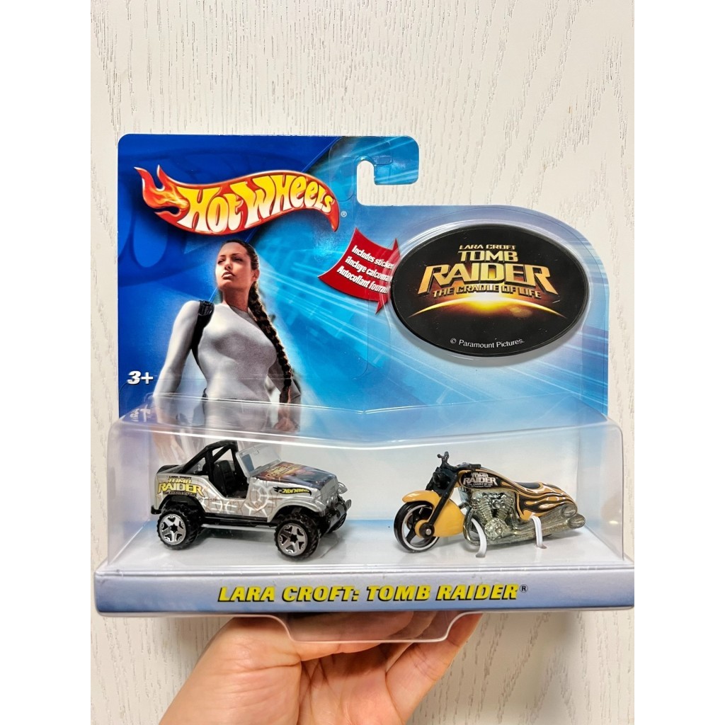 [现货]不风出轮火老卡Lara Croft Tomb Raider 2车套,2003 Hot Wheels Lara Croft Tomb Raider Jeep & Motorcycle Set, 