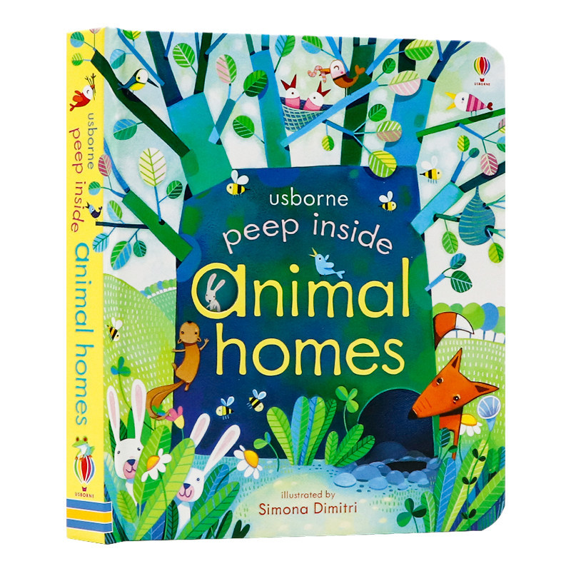นําเข้าต้นฉบับภาษาอังกฤษของแท้ Usborne Peep Inside Animal Homes Peep Peep Inside Series Animal Home 