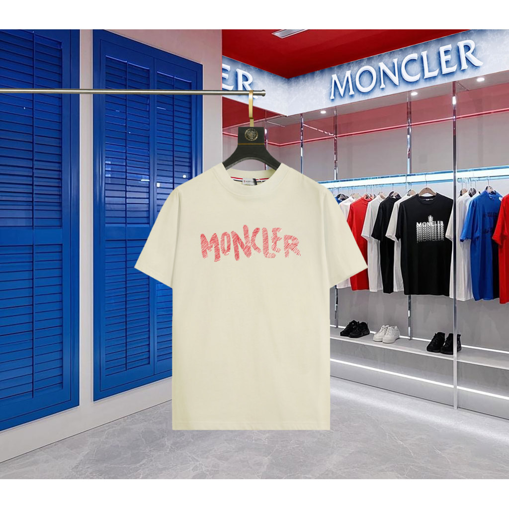 Moncler2026 Moncler 2026 คลาสสิกรอบคอแขนสั้นเสื้อยืดผู้ชายผู้หญิงสไตล์ Counter Synchronization Niche
