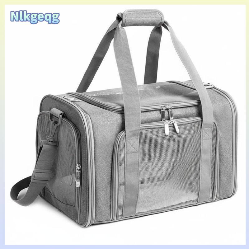 [nlkgeqg] Mesh Pet Travel Carrier ออกแบบพับได้ Soft Sided Pet Black M