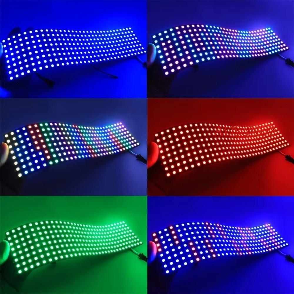 ALISONDZ WS2812B แผง LED, RGB Full Color 8x8 16x16 8x32 ยืดหยุ่น LED Matrix, Pixel Strip รูปแบบการเข