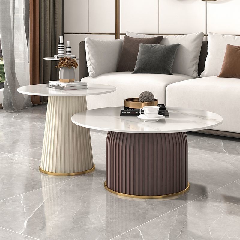 2 in 1 Coffee Table Slate Coffee Table Modern Minimalist Coffee Table Round Table Living Room Home
