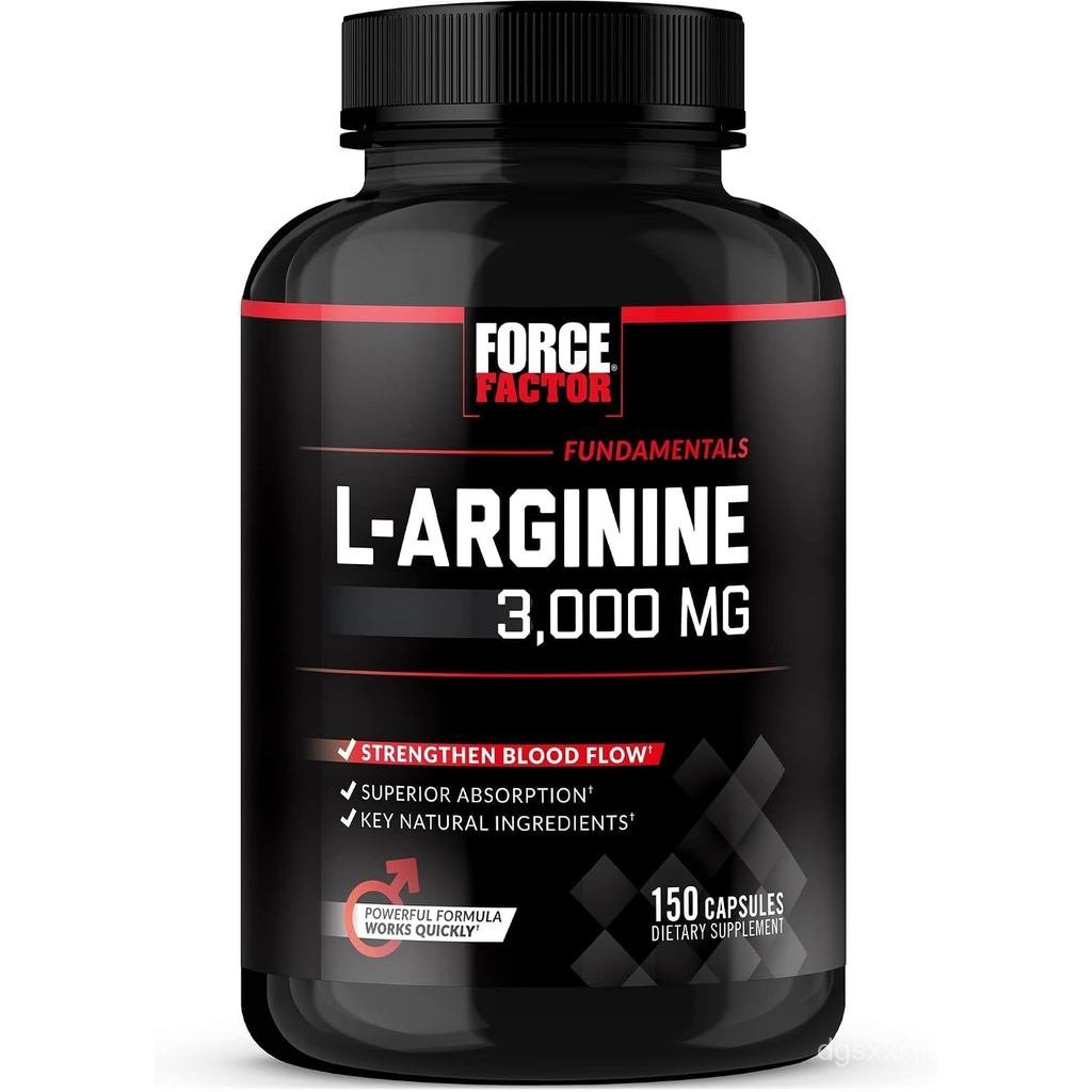 Force Factor L-Arginine Nitric Oxide อาหารเสริมพร้อม BioPerine เพื่อช่วยสร้างและรองรับการไหลของเลือด