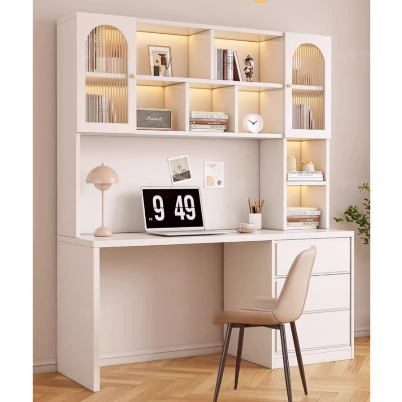 Computer Table Desk Bookshelf Integrated Home Desktop Table Children's Bookcase Desk Student Study T