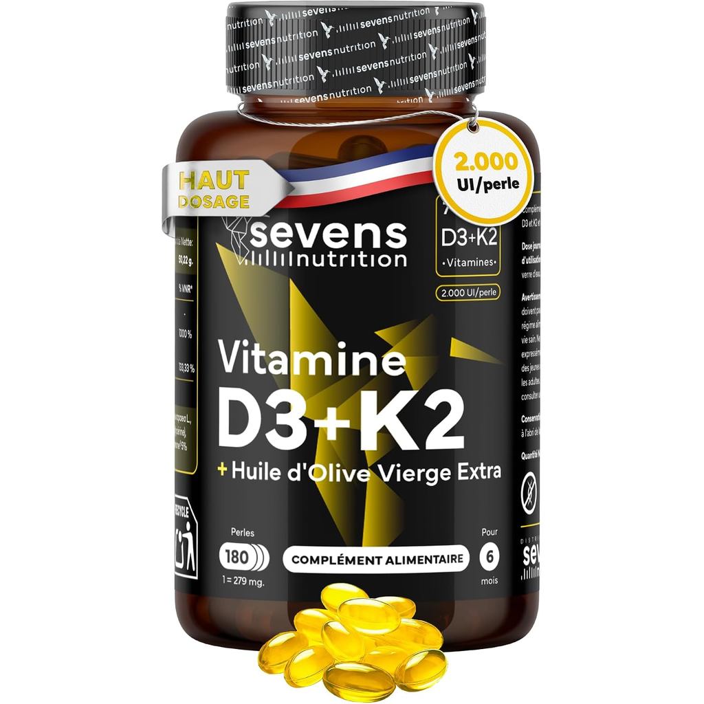Vitamine D3 K2 MK7 - วิตามิน D3 2000UI - วิตามิน K2 MK7 100 μg
