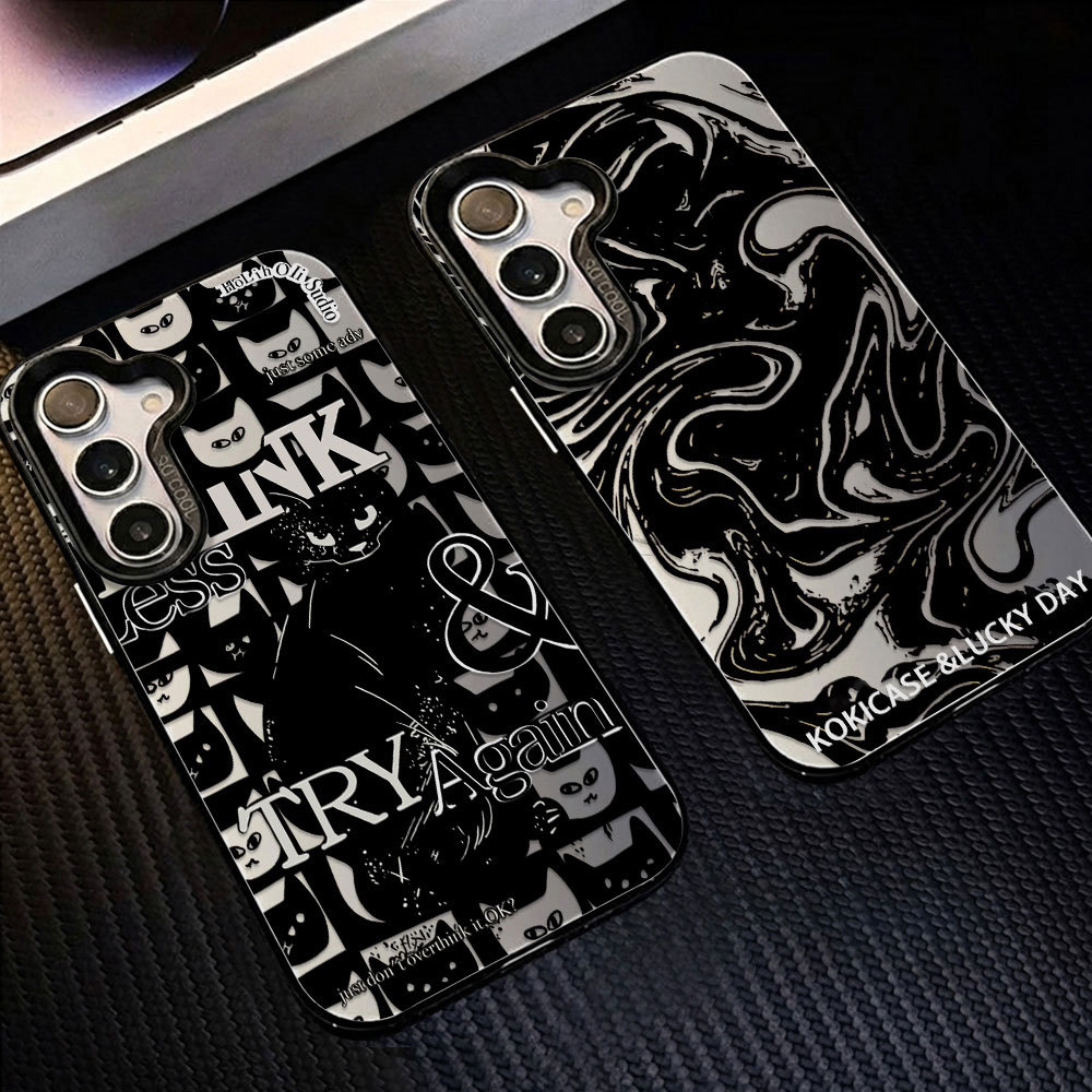 แมวดำสุดเท่ IMD เคส For Samsung A17 A07 A57 A56 A36 A55 A06 A05S A15 A35 A54 เคสโทรศัพท์ เคสมือถือ เปลือกแข็ง