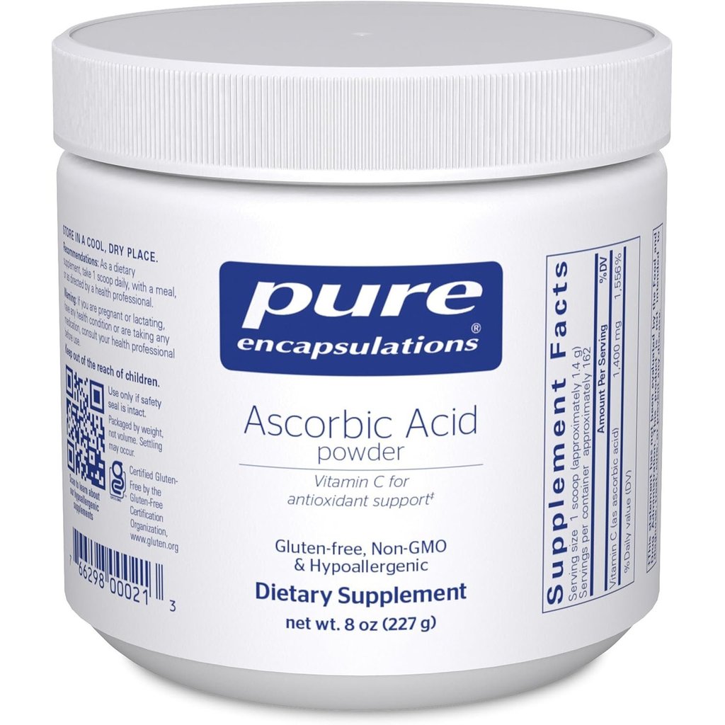 Pure Encapsulations Ascorbic กรด ผง, 8 Ounces