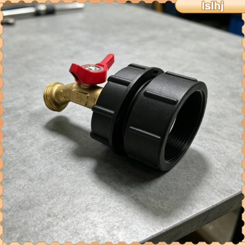 [Lslhj] IBC Tank Faucet Adapter Brass IBC Tote Adapter with Faucet Leak-Proof Compact for Gardeners,