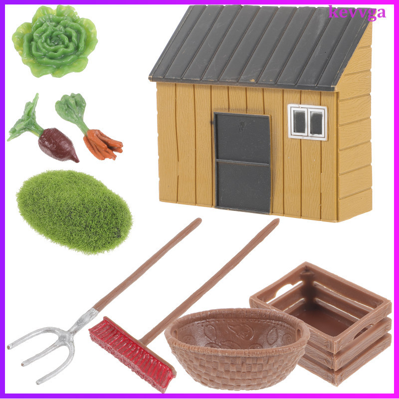 1 ชุด Mini House Farm Decor พลาสติกคละสี kevvga
