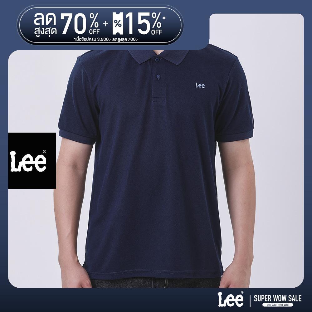 LEE เสื้อยืดโปโลผู้ชาย ทรง Regular รุ่น LE F125MPOLF03 สีกรมท่า