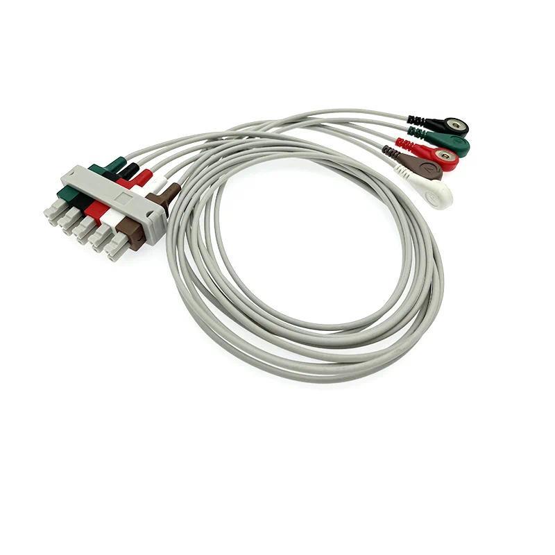 【QJ】สําหรับ Philips M3000A, M3001A, M1001A/B, M1002A/B, 78352C, 78354C, 12pin 5 Leads ECG CABLE