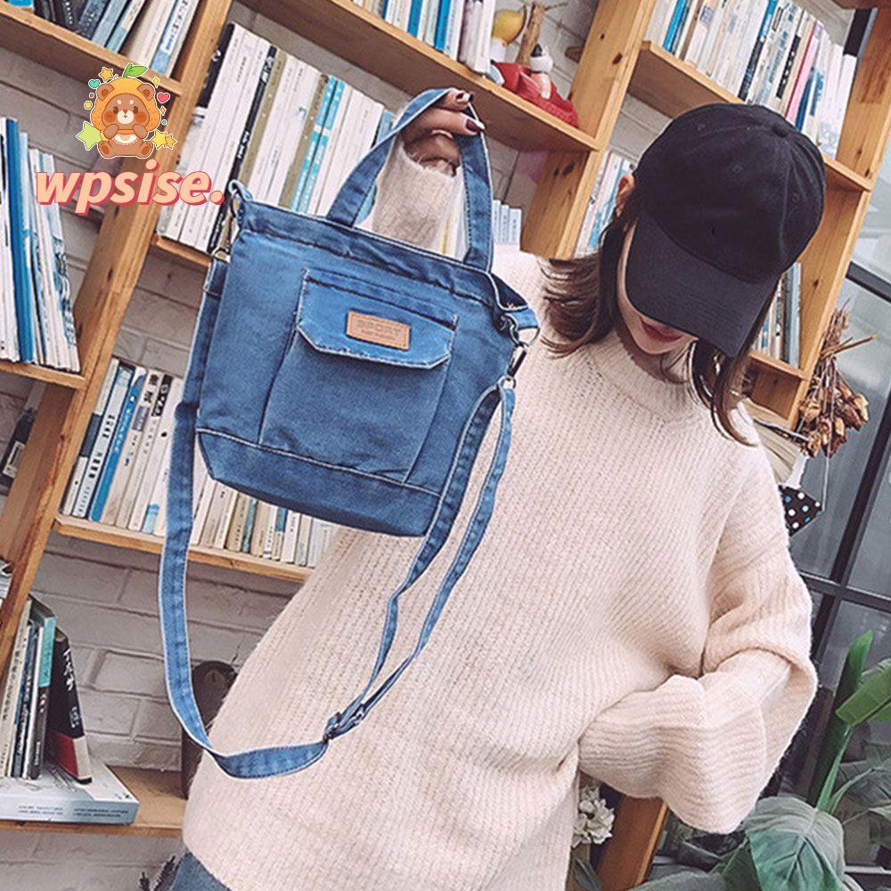 WPSISE Handbags Trend Denim Jeans Totes