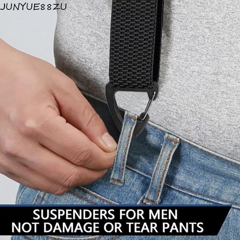 JUNYUE88ZU สายรัดทํางาน, สายรัด Y-Type กว้าง 3.8 ซม., ทนทาน Retro 3 Gripper Clasps Anti-slip ปรับ Su
