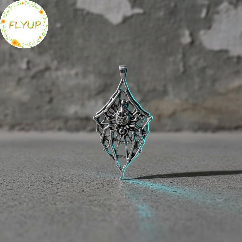 FLYUP Gothic Rhombus Spider Web Chain Nelace, Punk Halloween Jewelry VN