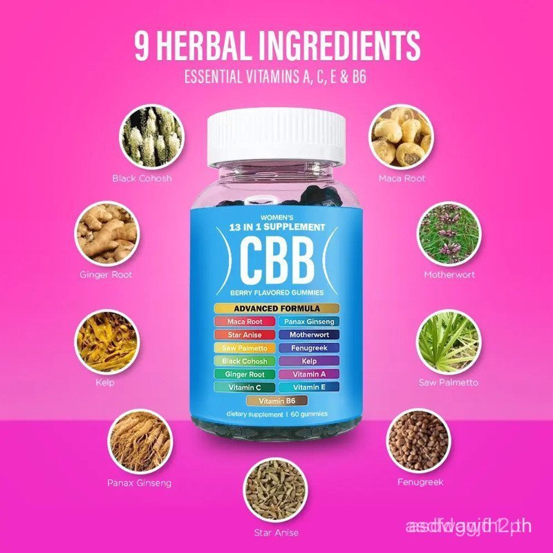 CBBAll-In-Oneผู้หญิงWellnessGummies|TheDailyGummiesมูลค่าtheHype|9HerbalIngredients+VitaminsA,C,E&B6