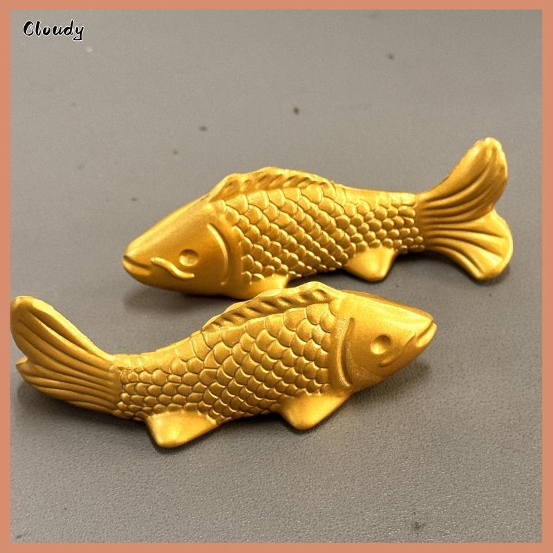 [Cloudy] Matte Gold Koi Fish Figurines พร้อมพื้นผิวขนาดละเอียดสําหรับตกแต่งโต๊ะบ้านของขวัญมงคล [ใหม่