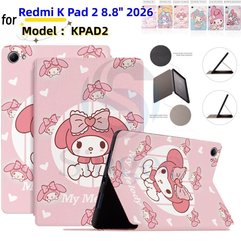 Singee น่ารักการ์ตูนรูปแบบเหงื่อสําหรับ Redmi K Pad 2 8.8 นิ้วกรณี 2026 รุ่น KPAD2 PU หนังแท็บเล็ตกร